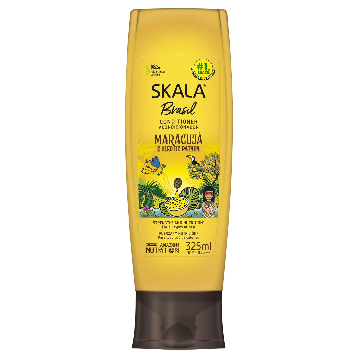 SKALA Brazil Conditioner Maracujá & Patauá Oil – Nourishing & Strengthening Formula – 10.99 fl oz – Free from Sulfates, Parabens & Silicones – For Dry & Damaged Hair