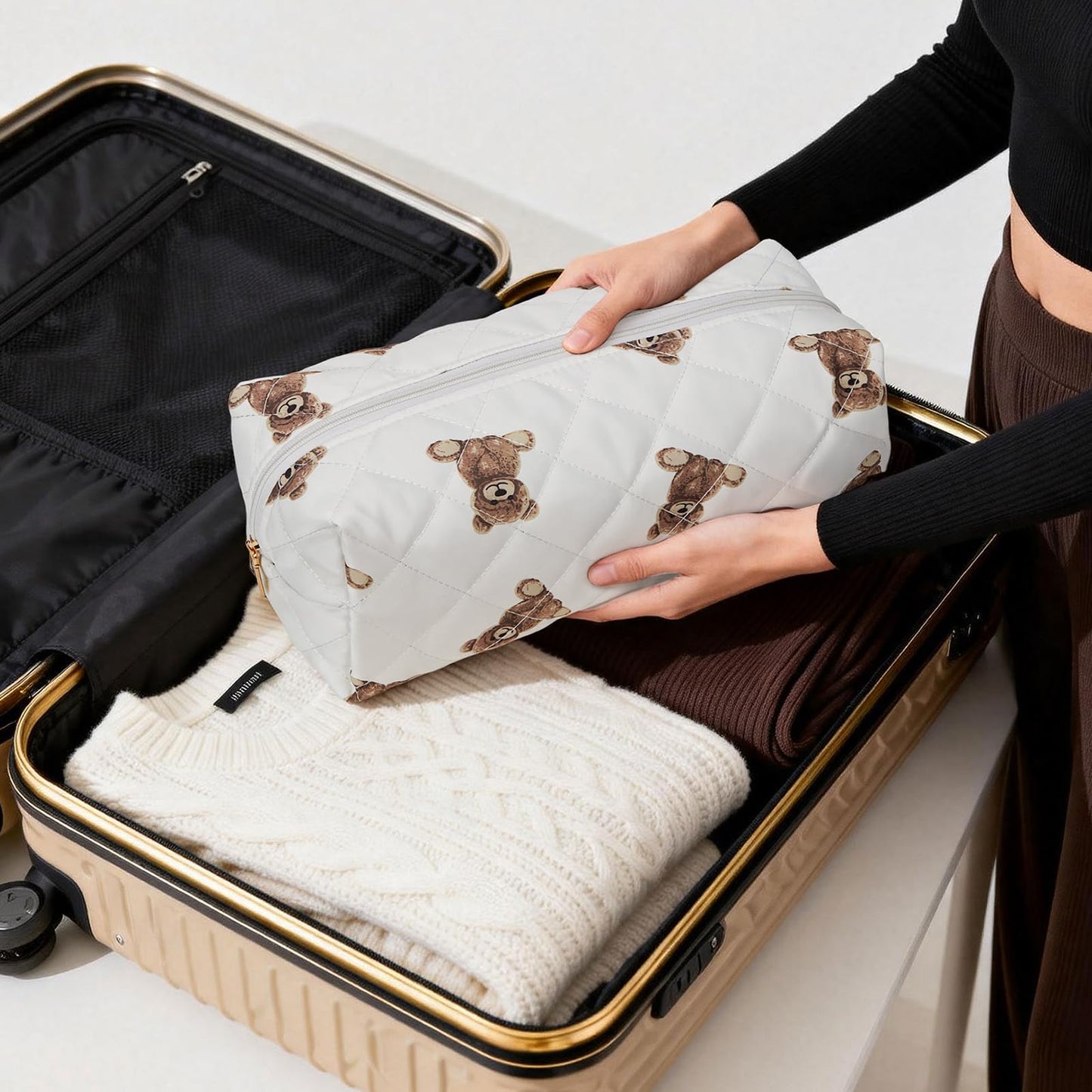 HiTotes Hair Tools Travel Bag Compatible with Dyson Airwrap Cute Floral Travel Case for Shark Flexstyle Hair Tools Organizer