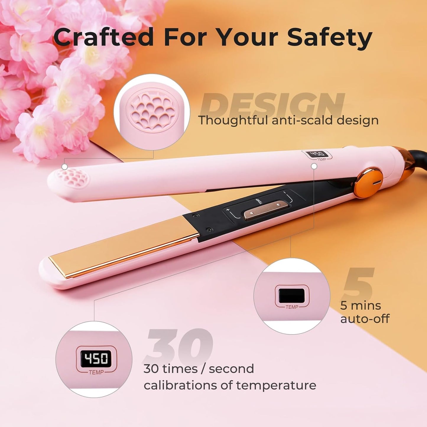 Tymo Hair Straightener & Curler 2-in-1 - 10s Fast Heating, 1" Titanium, 32 Temp Settings