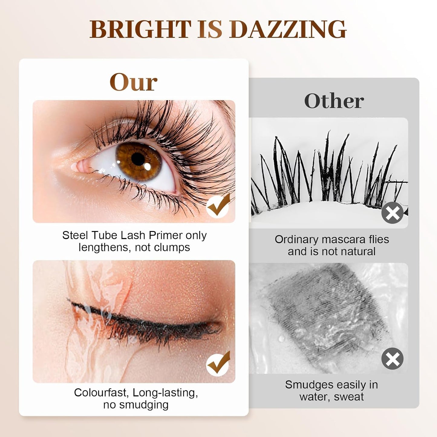 LECDOA Mascara for Older Women | Thickening & Lengthening | Waterproof, Non-Clumping, Black