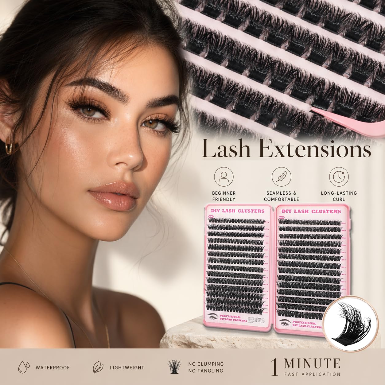 Lash Clusters 80D 100D Volume Thick Manga Lashes Clusters Eyelash Extension