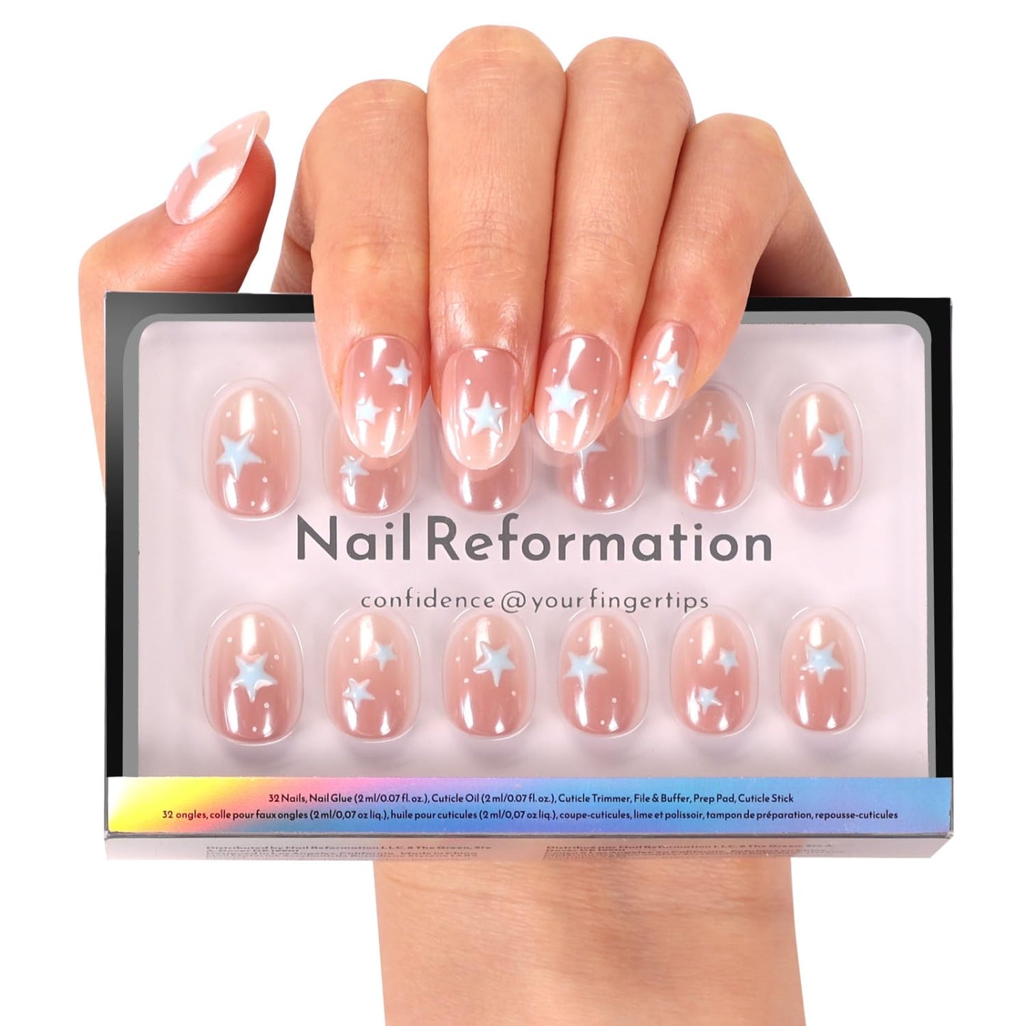 Press On Nails - Tropic Tide Sunset Orange to Deep Purple | Medium Almond Shape with 3D Floral Accents - Reusable 30-Piece Set in 15 Sizes