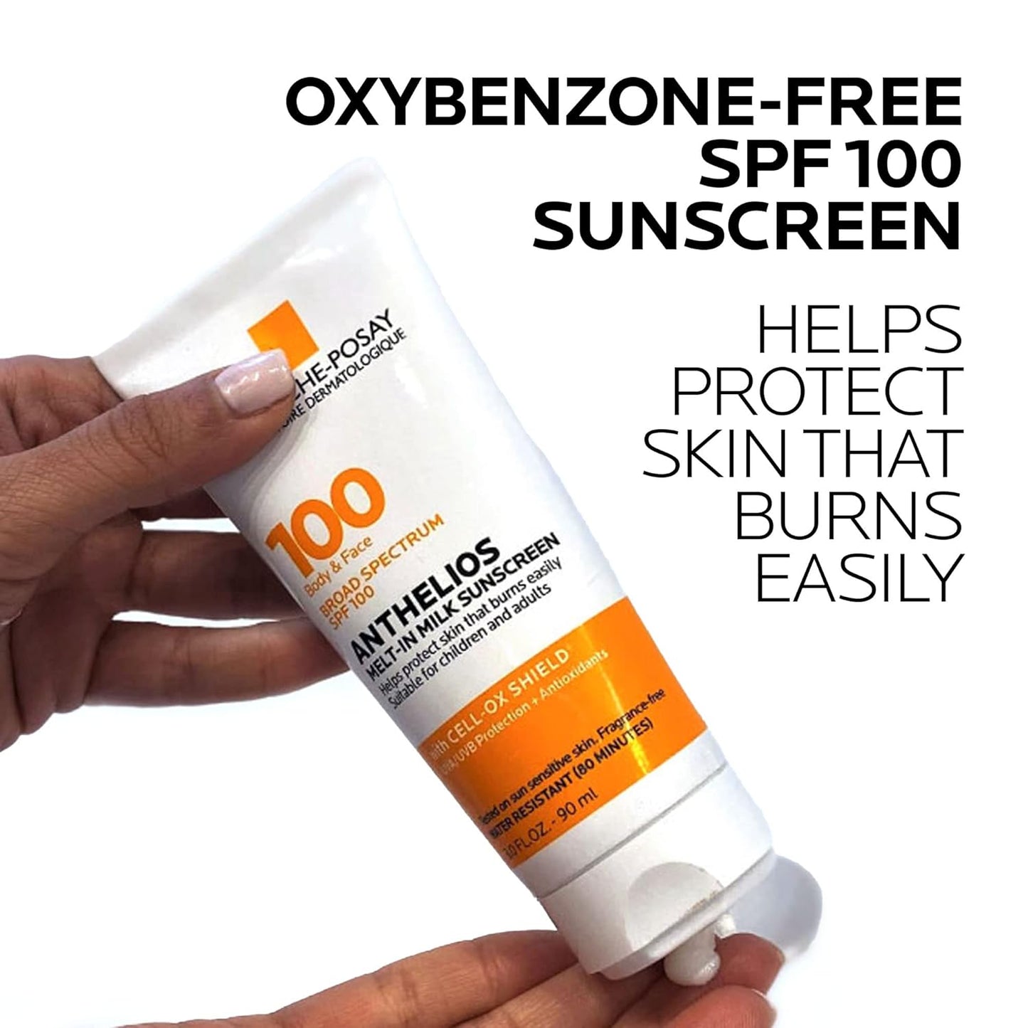 La Roche-Posay Anthelios Melt-In Milk Sunscreen SPF 100 - Broad Spectrum Protection for Face & Body | Oil-Free, Antioxidant-Rich Formula