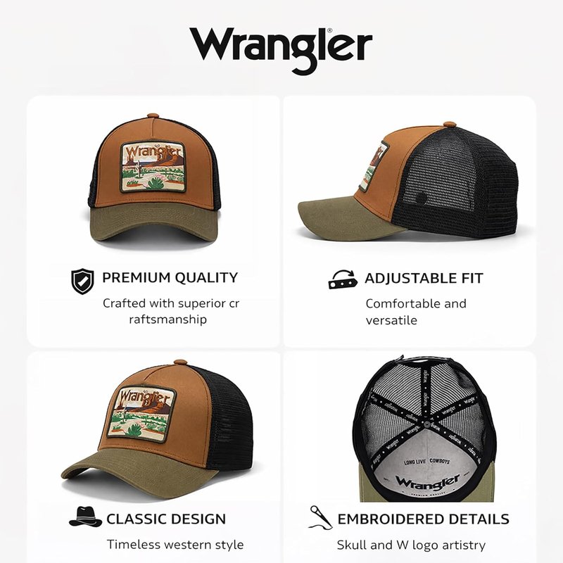 Montana West Men's Trucker Hat Set - Breathable Mesh Baseball Cap | Adjustable Snapback, 7-Panel Design
