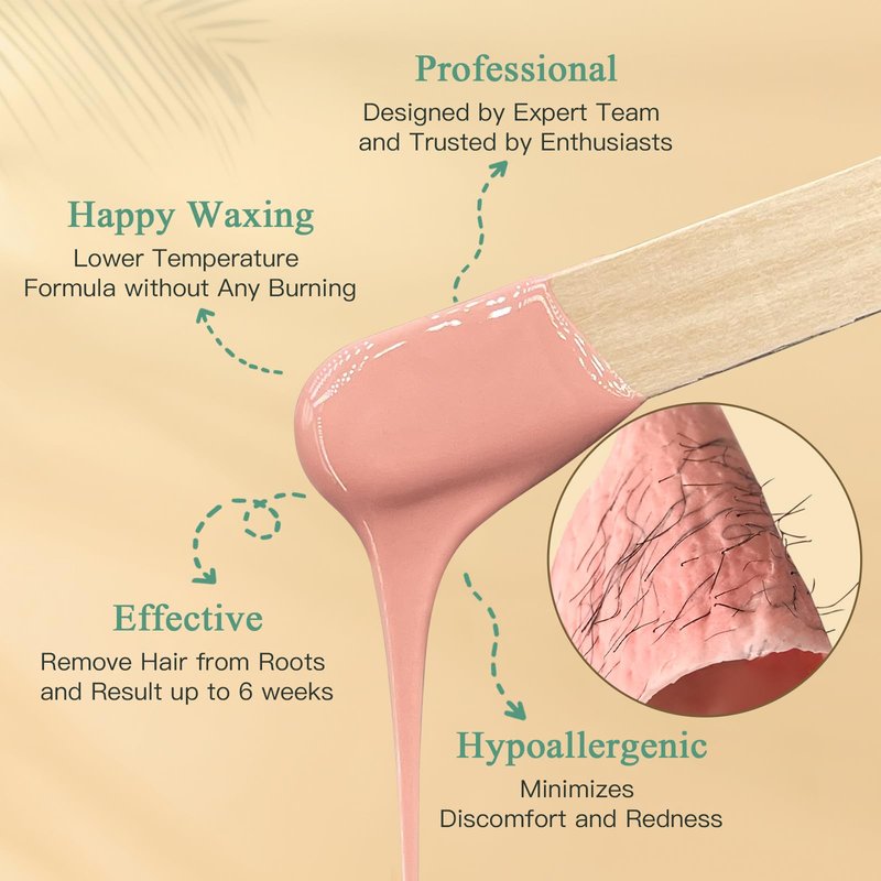 Wax Beads for Hair Removal – 6 Packs, 21oz Total – Smooth & Long-Lasting Hair Removal Hard Wax Beans for All Skin Types