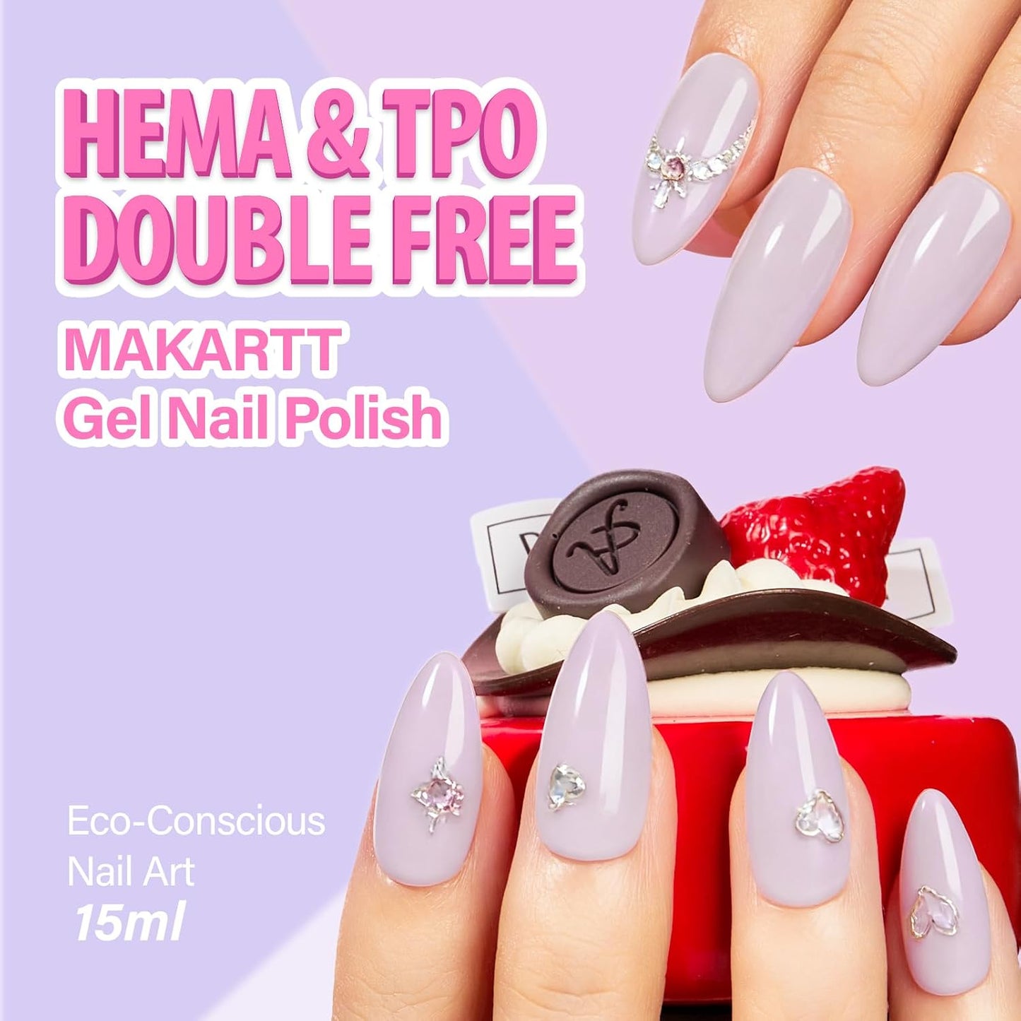 Lilac Purple Gel Nail Polish - Hema-Free 15ML High Gloss Soak Off UV Nail Art | Perfect for DIY Home Manicure