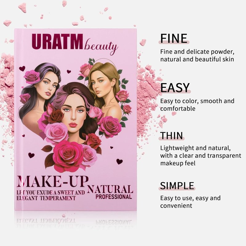 Makeup Book Palette - 24 Color Eyeshadow Set with Blush, Highlighter & Contour | Travel-Friendly Gift for Women & Teens