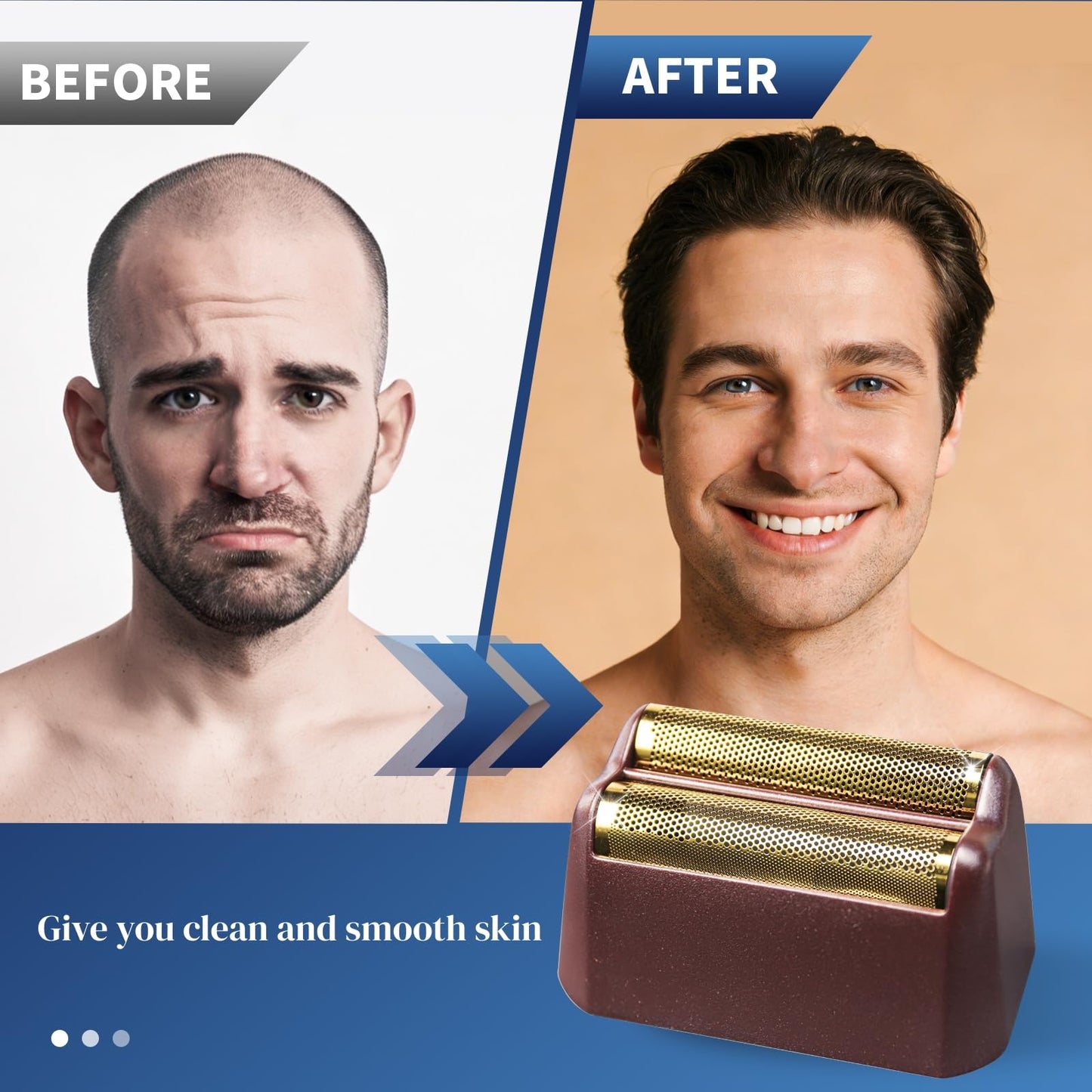 2 Pack Professional 5 Star Series Finale Shaver Replacement Foil and Cutter Bar Assembly Compatible with wahl Shaver Foil 7031-100, 7043-100 Super Close Shaving Replacement Heads，Red