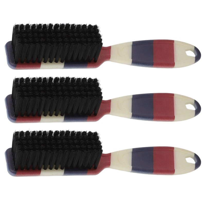 3 Pieces Barber Fade Brush, Soft Beard Fade Brush, Versatile Styling Cleaning Brush with Ergonomic Handle, Cleaning Nylon Brush for Beauty Salon, Home, Impact