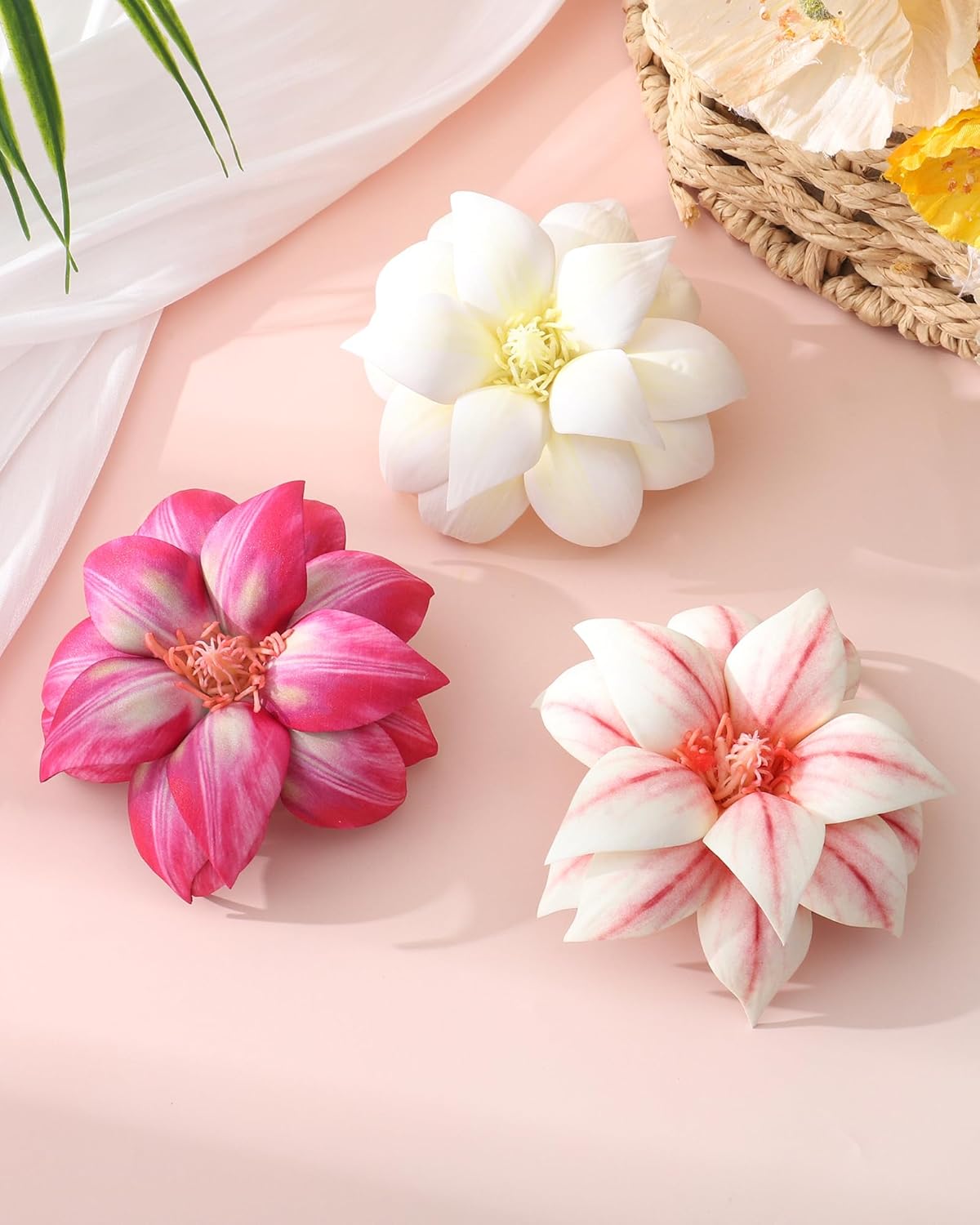 Floral Hair Clips for Women - 3PCS Spring Summer Bobby Pins with Non-Slip Grip | Cute Bridal Accessories