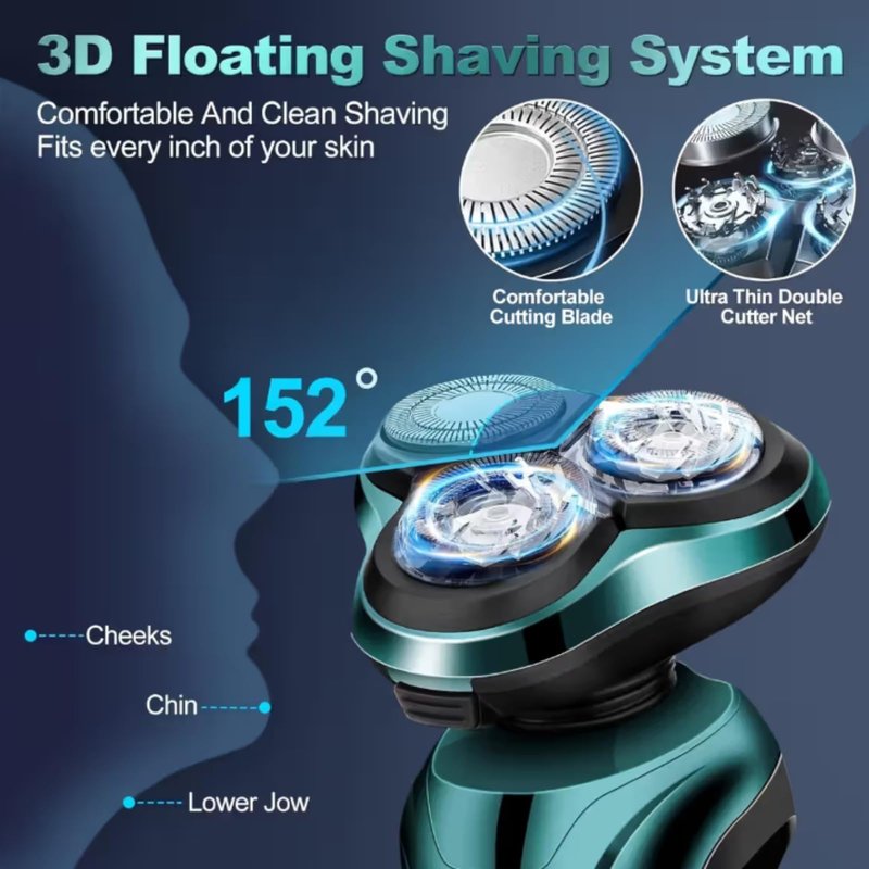 Sekoda Electric Shaver Pro 8 for Men, Wet/Dry Shaving for Sensitive Skin, Waterproof Cordless Razor (Blue)