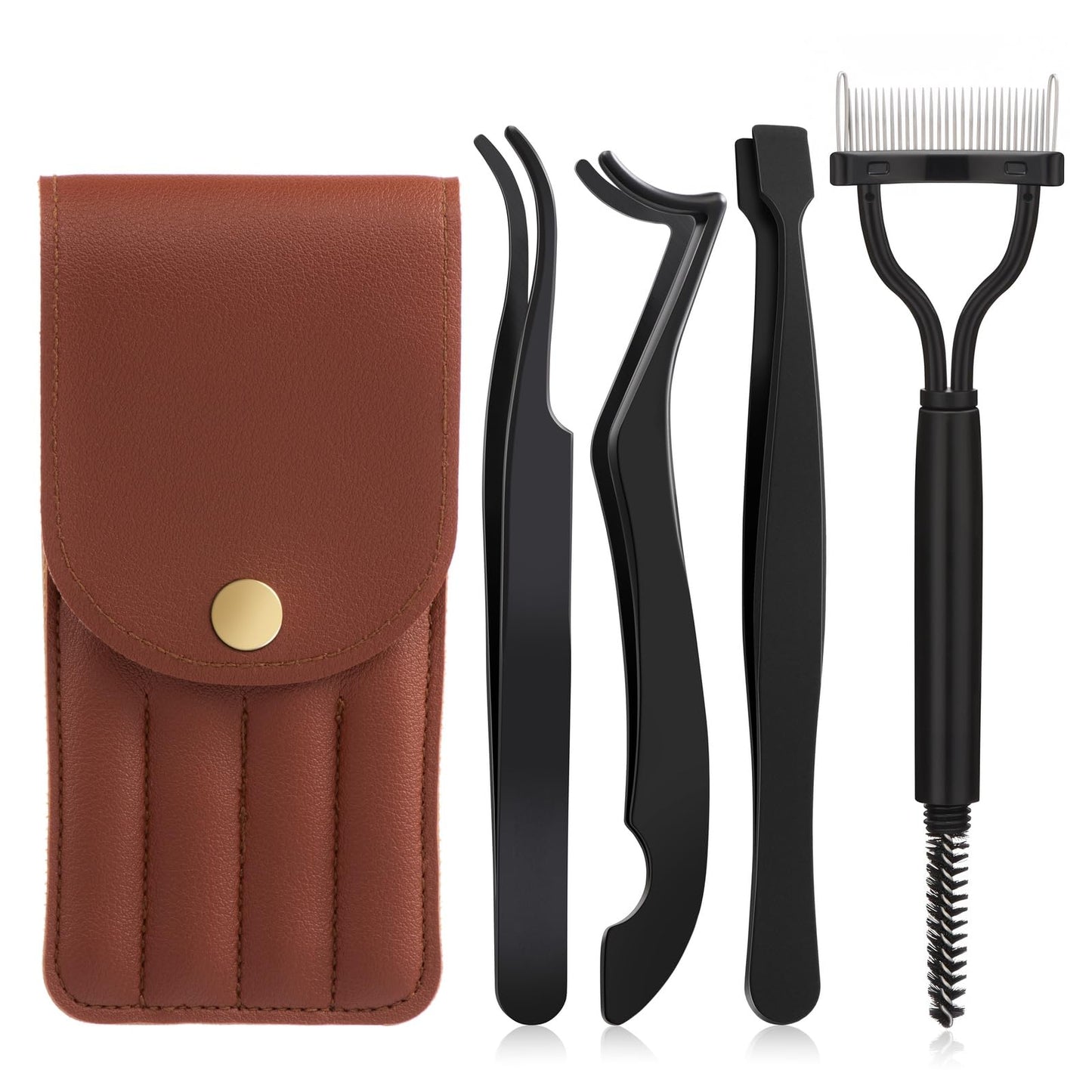 Lash Cluster Tweezer Kit, 4 PCS Eyelash Applicator Tweezers, Lash Applicator Tools for Cluster Lashes, Mistake-Proof Lash Placement Tweezers for Professional and DIY Use