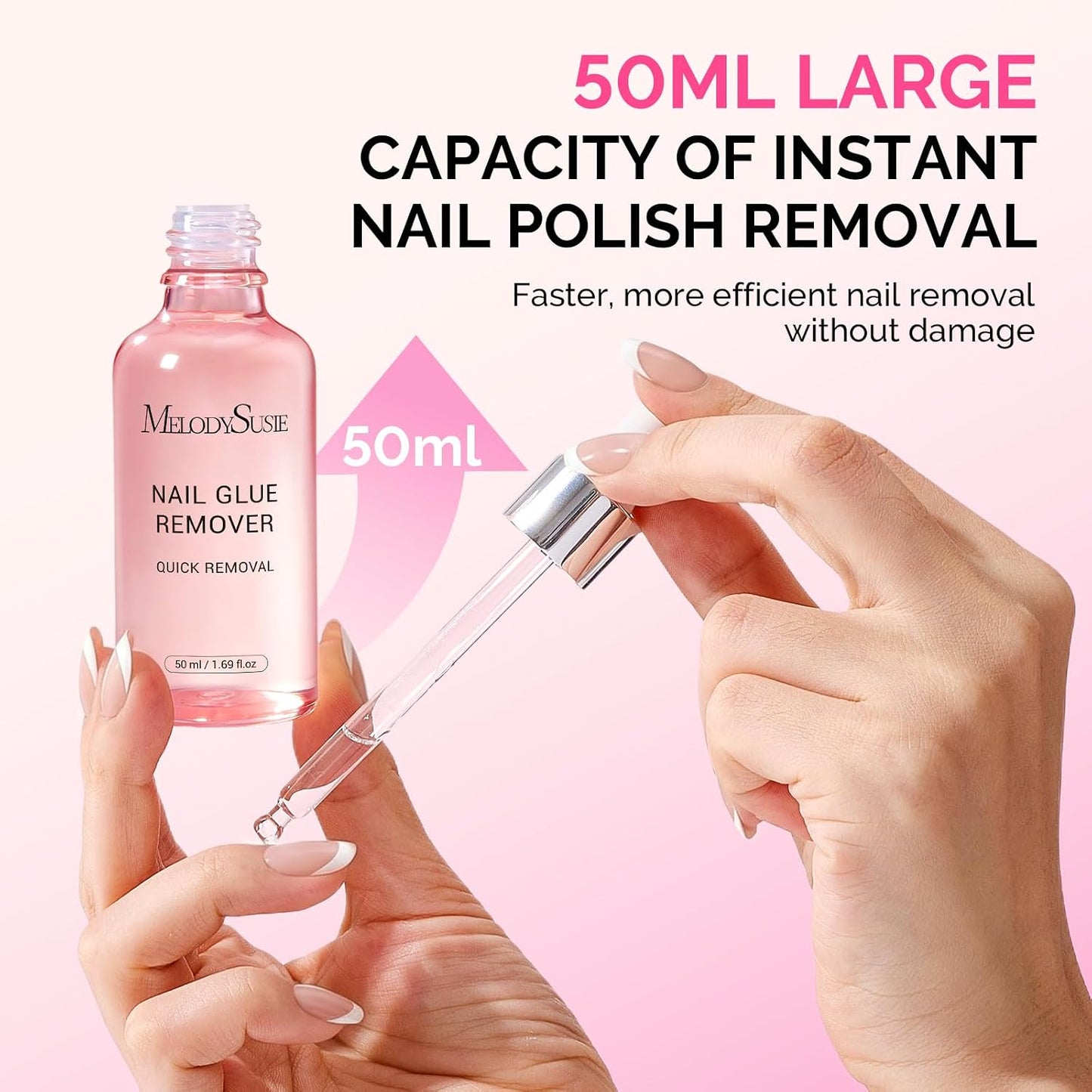 MelodySusie Nail Glue Remover - Acetone-Free Formula for Press-On Nails | Gentle & Multi-Functional 50ML