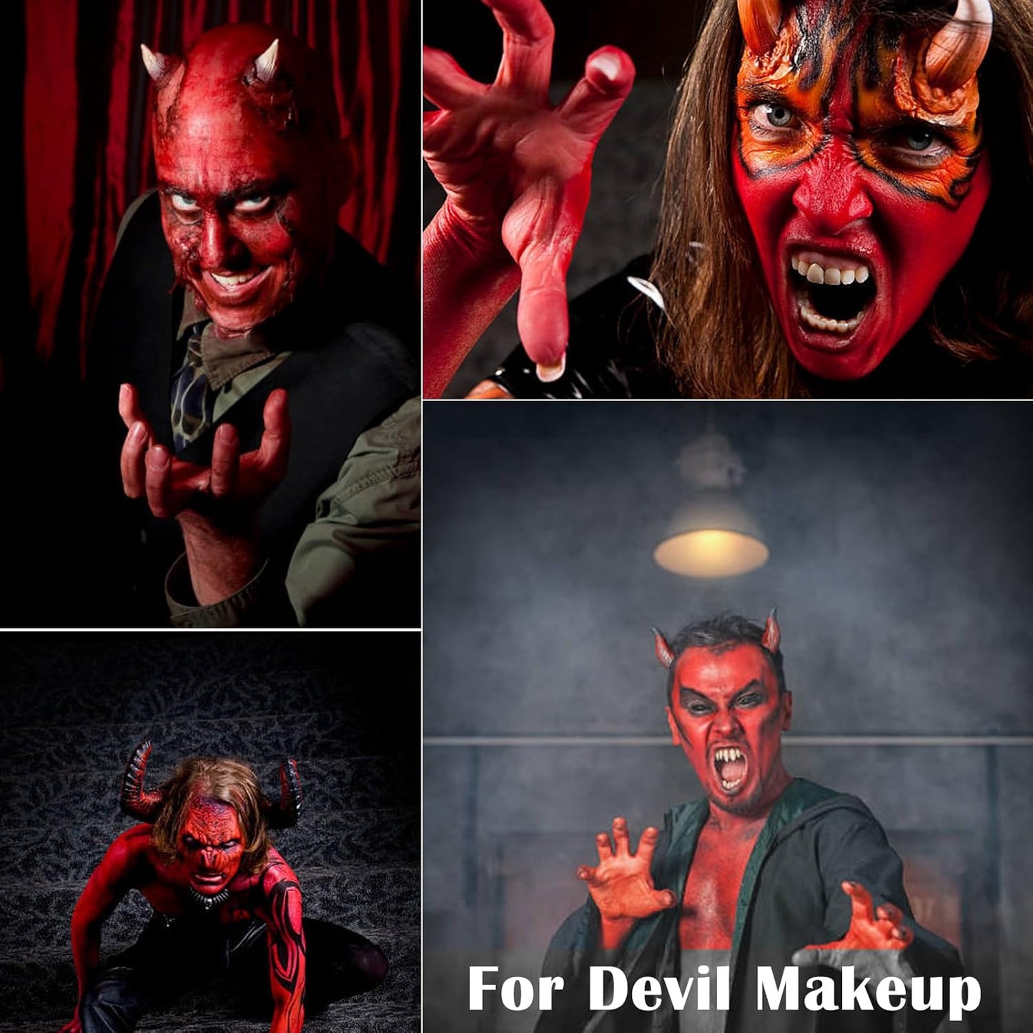 Face Paint Sticks - 3 Pcs Red White & Blue for Joker Makeup | Halloween SFX & 4th of July Accessories
