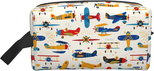 Kids Travel Toiletry Bag - Waterproof Hanging Cosmetic Pouch for Boys & Girls | Helicopter Design