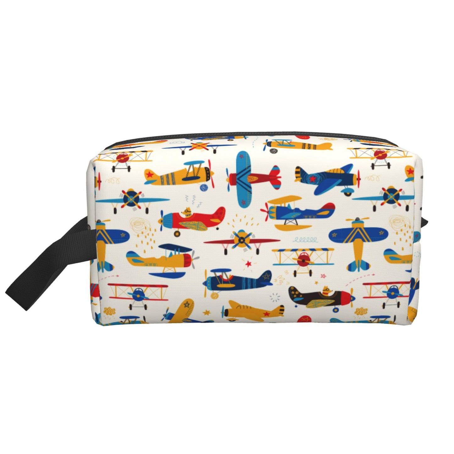Xalvyriehf Kids Travel Toiletry Bag for Boys Girls - Waterproof Makeup Pouch Hanging Cosmetic Wash Bags Dopp Kit Shaving Bag for Toiletries Accessories(Helicopter Aircraft)
