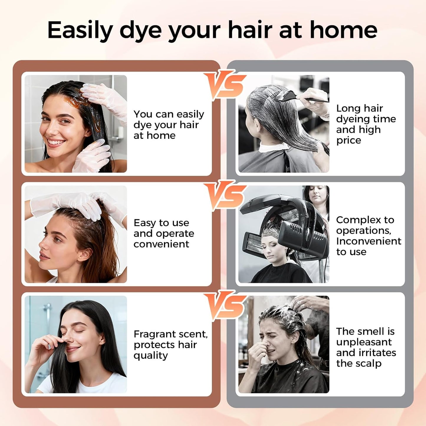 Black Hair Dye Shampoo - Long-Lasting Color for Men & Women | Herbal Formula for Grey Coverage, 17oz