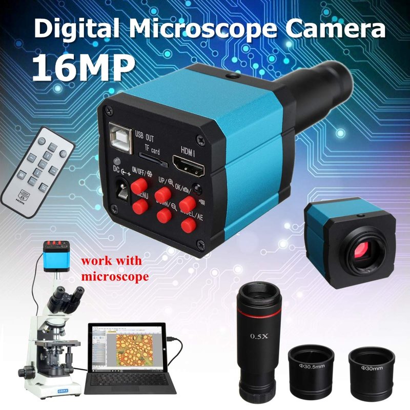 16MP 1080P 60FPS USB C-mount Digital Industry Video Microscope Camera with HDMI Cable