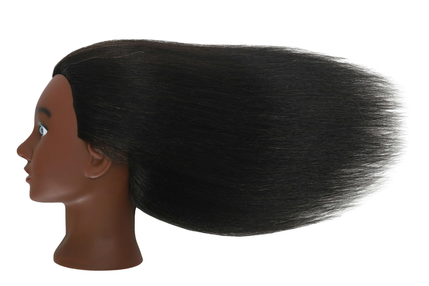 LECIPO 100% Real Human Hair Mannequin Head with Stand Manikin Cosmetology Doll Training Head for Hairdresser Practice Braiding Styling Curling Cutting Display