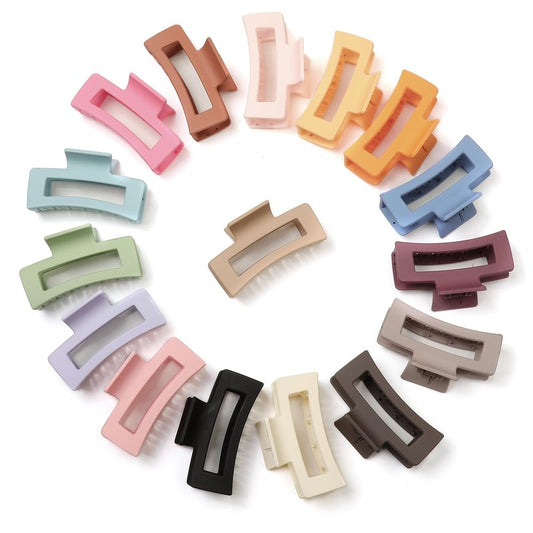 16 Pcs Hair Clips for Women, Matte Rectangle Hair Claw Clips Bulk, Non Slip Claw Clips for Thick Thin Hair, Colorful Square Hair Clips for Long Curly Fine Hair, Cute Hair Accessories for Girls