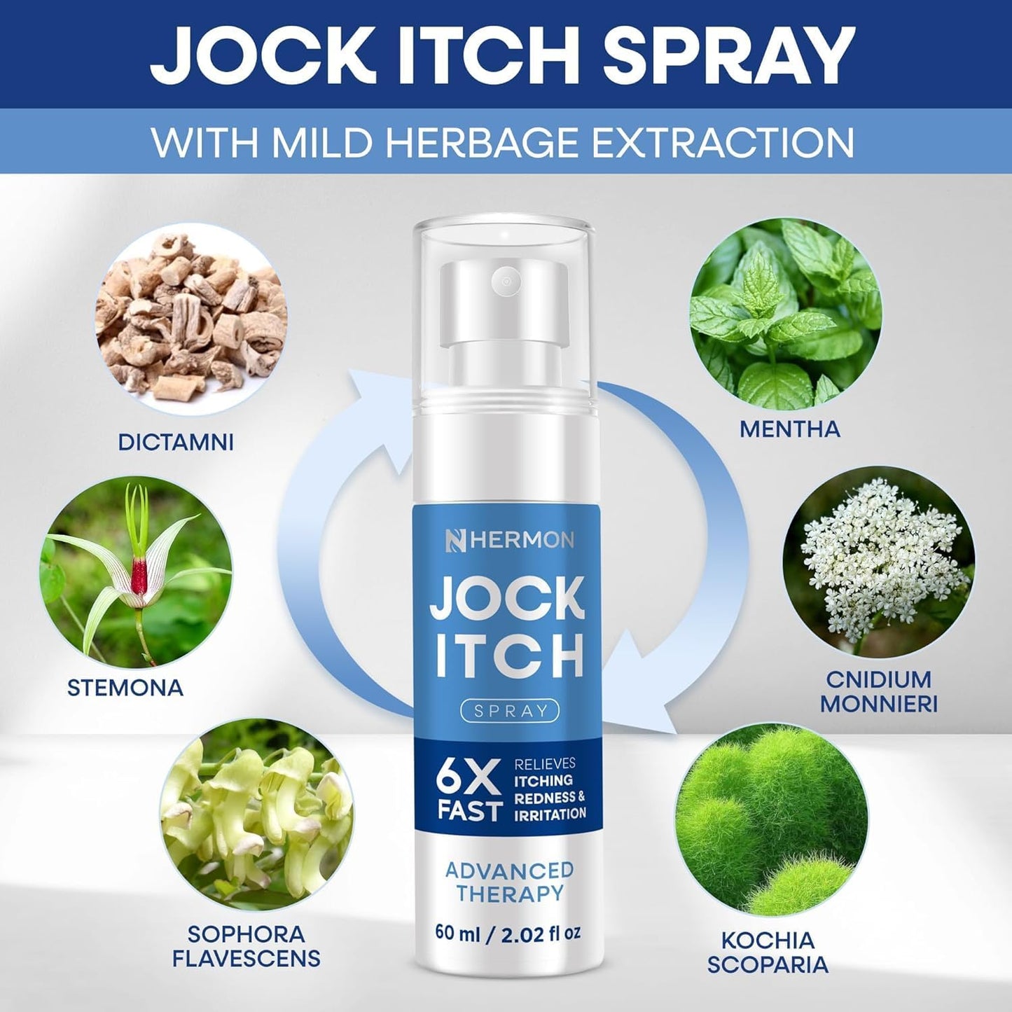 Hermon Jock Itch Antifungal Cream & Spray Set: Ringworm Treatment for Humans, Psoriasis Treatment, Psoriasis Scalp Treatment, Ringworm Cream for Humans, Foot & Body Balm, Provides Soothing Relief