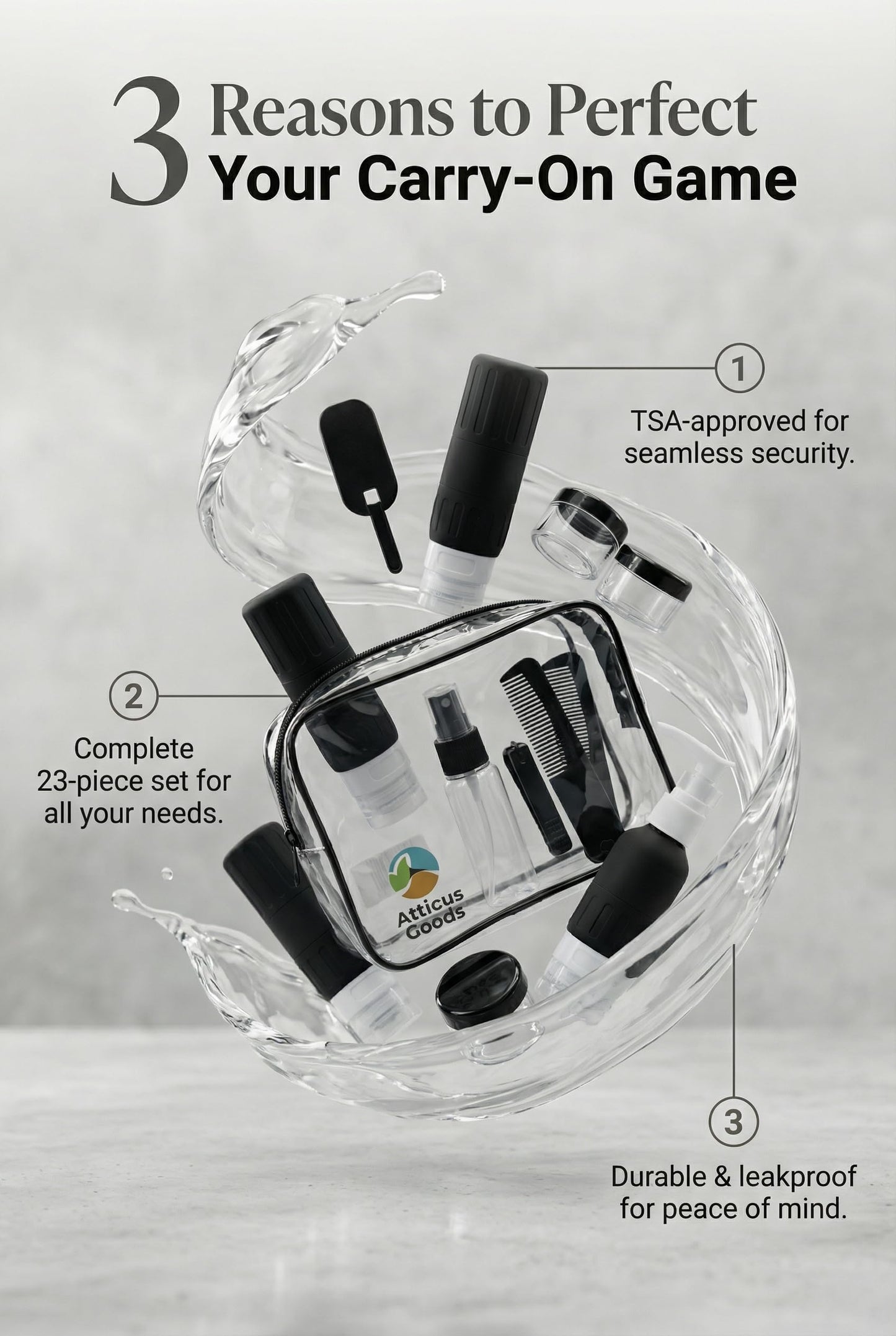 Atticus Goods 23 Piece Travel Size Containers Set