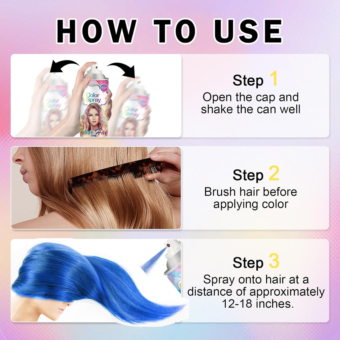 Temporary Hair Color Spray - Washable Black Hair Dye for Women | 120ML | Perfect for Christmas & Halloween