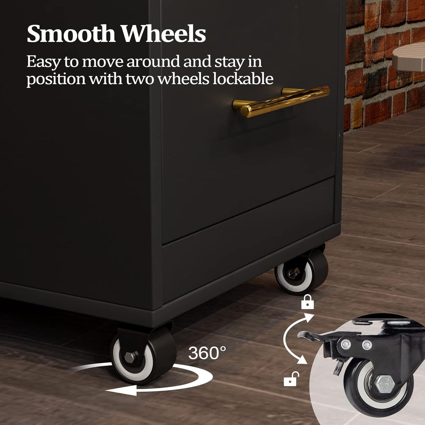 Salon Trolley Cart - 3-Drawer Rolling Hair Styling Station with Wheels | Mobile Beauty Trolley for Salon, Barbershop, Spa & Tattoo - Black