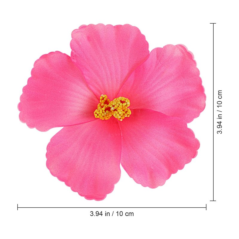 Housoutil Artificial Hibiscus Flowers, 10 Pcs Foam Fake Hawaiian Flower Centerpieces, Faux Tropical Luau for Party Decorations, DIY Summer Hair Clip Accessories, Table Decor (Pink)