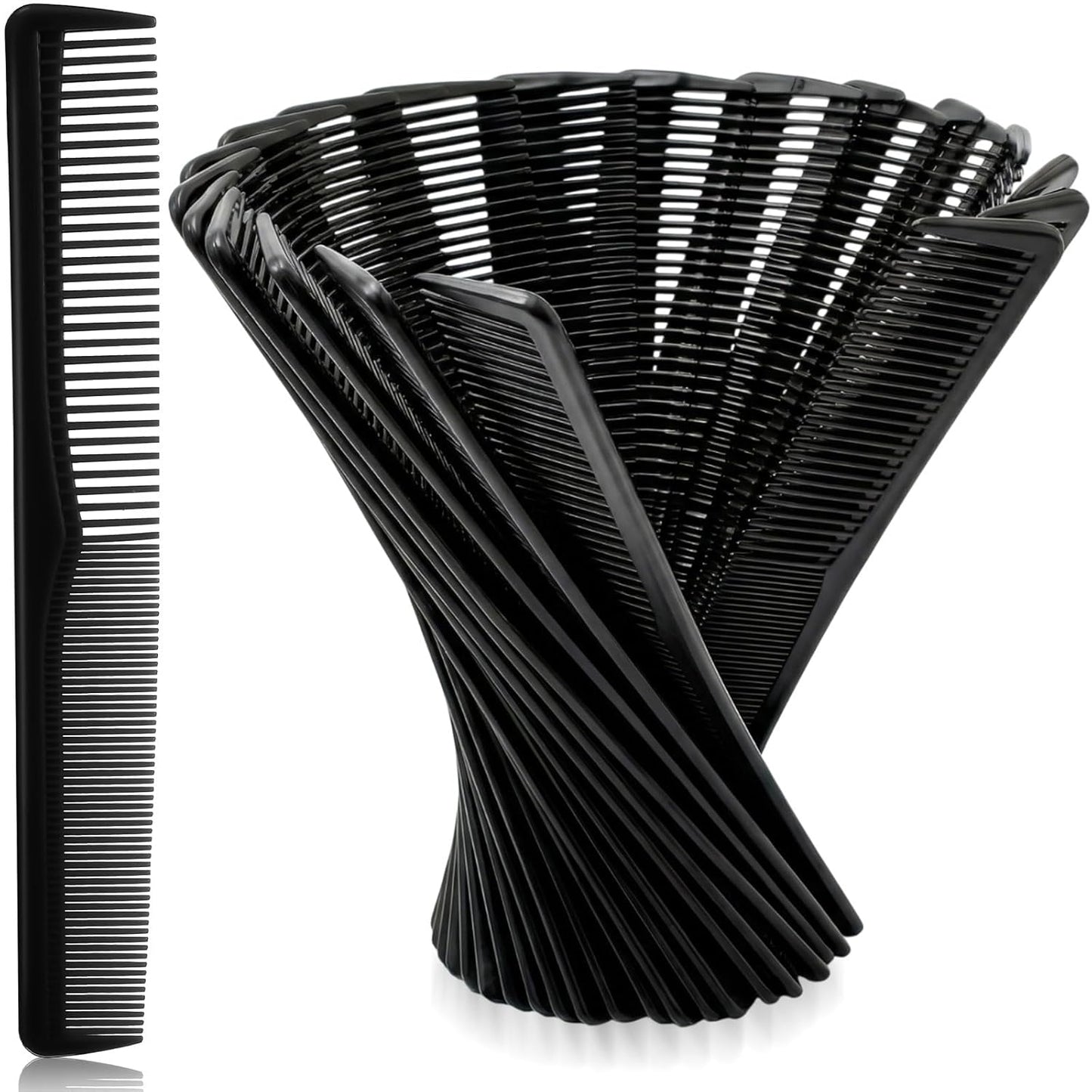 Hestya Hair Comb Set - 200 Pack Black Carbon Fiber Combs | All-Purpose Styling for Men & Women