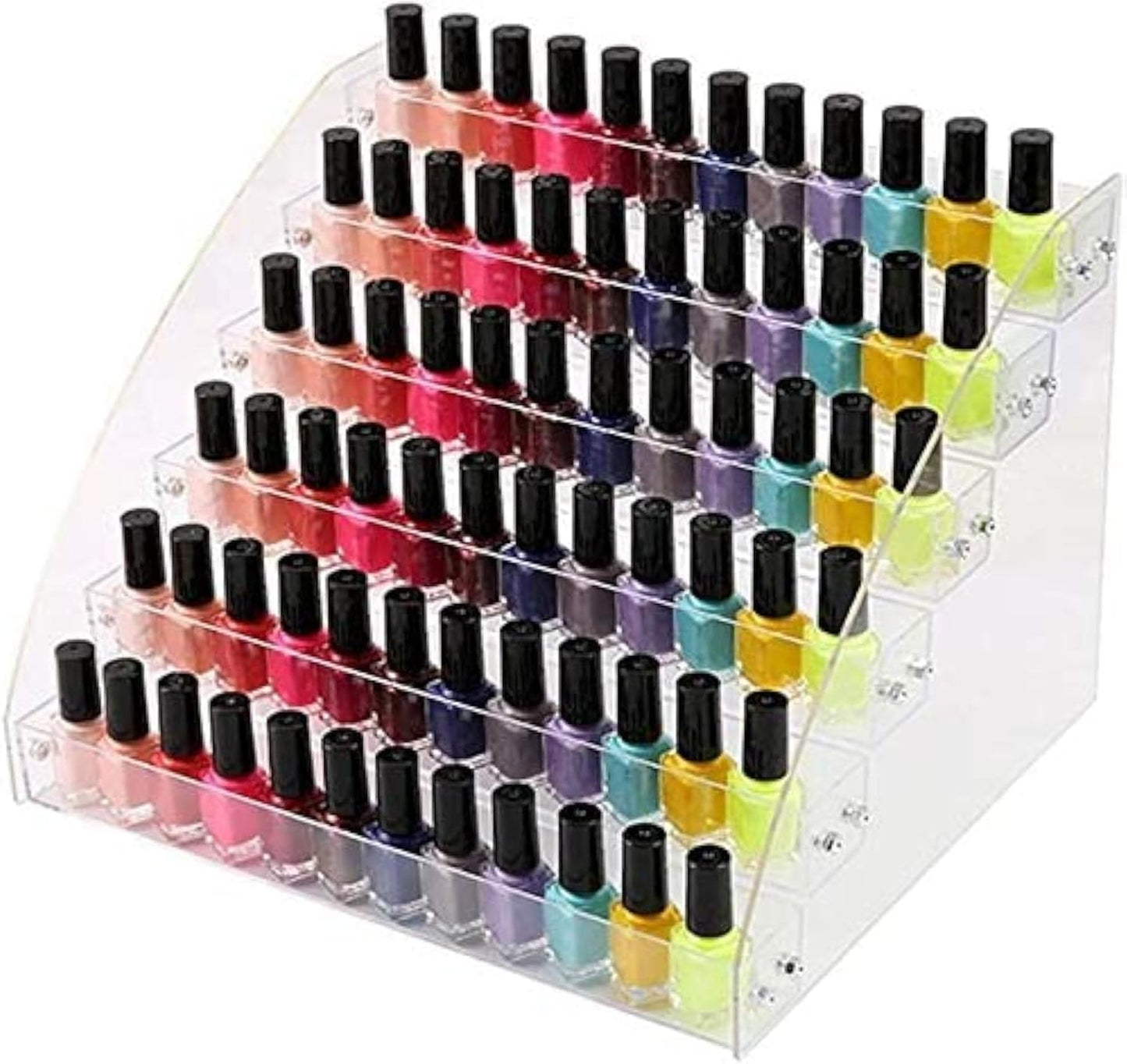 Essential Oils Nail Polish Rack - 7-Tier Acrylic Organizer for Lipstick & Dropper Bottles | Tall Display Shelf for Countertop