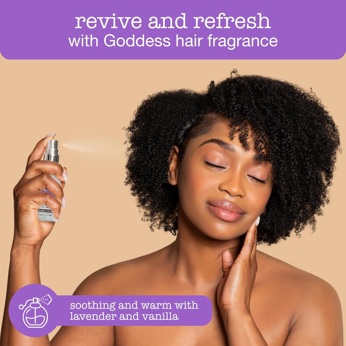 Goddess Hair Fragrance - Long-Lasting White Lavender & Tahitian Vanilla | 5.2 Oz UV Protection & Lightweight Daily Use