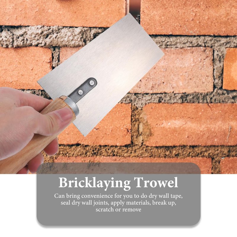 POPETPOP 4 Pcs Plastering Knife Set Stainless Steel Masonry Trowels with Wood Handle Concrete Finishing Trowel and Construction Spatulas for Drywall Plaster Paint Scraping