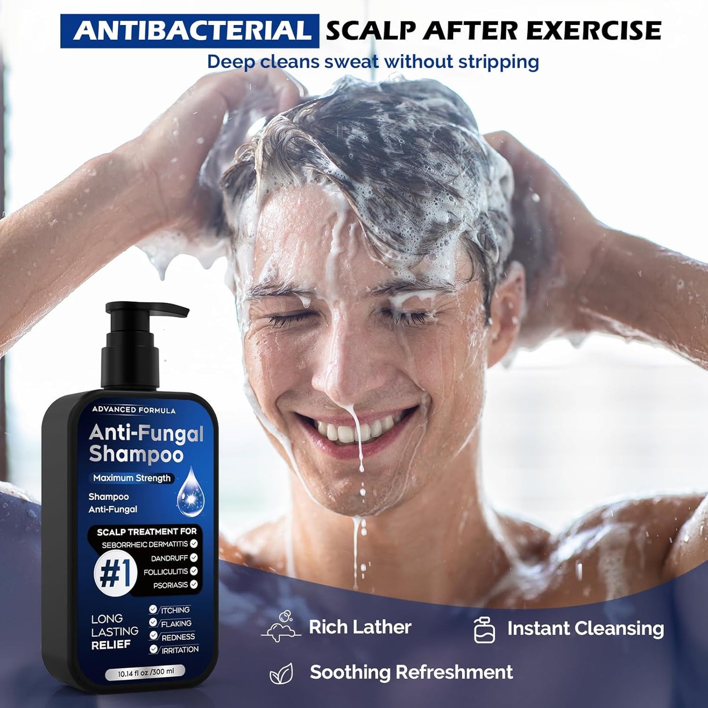 Antifungal Psoriasis Shampoo - Relieves Scalp Itching & Dryness | 10.1 Fl Oz, Sulfate-Free