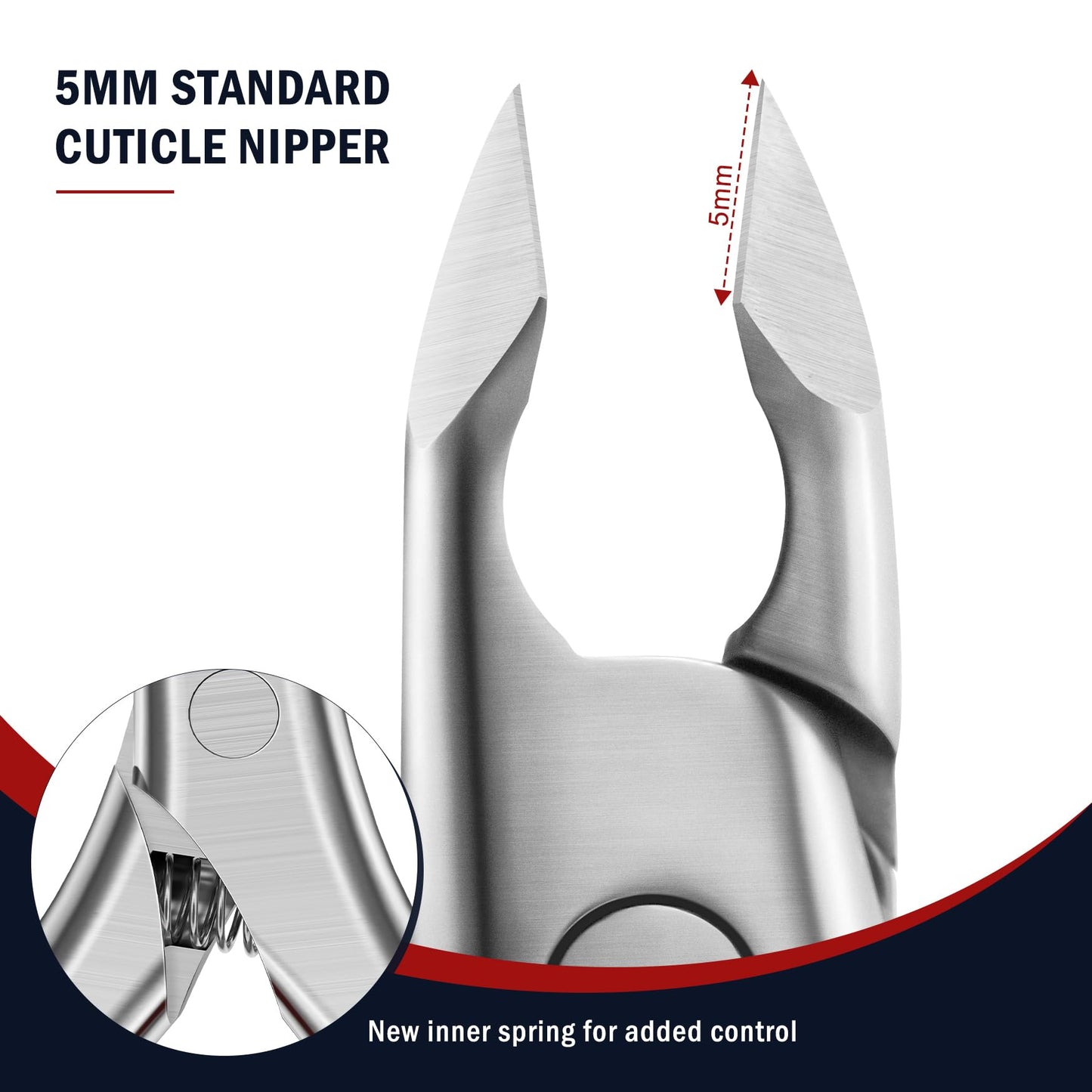 FVION Cuticle Trimmer – Professional Cuticle Nippers, Rubber Coated Handle Manicure Tools – Stainless Steel Cuticle Cutter for Nails (5mm)