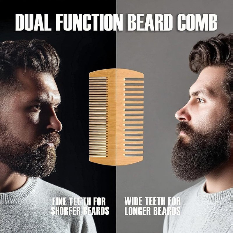 Beard Scrubber Brush Kit for Men, Silicone Beard Brush & Scalp Massager, Beard Exfoliator for Beardruff, Beard Shampoo Brush with Dual-Sided Comb and Mustache Scissors, 3 Piece Grooming Set