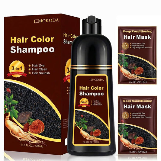 At-Home Hair Dye Shampoo - Blonde Brown 3-in-1 Color & Care, Gentle Gray Coverage for All Hair Types | 16.9 Fl Oz