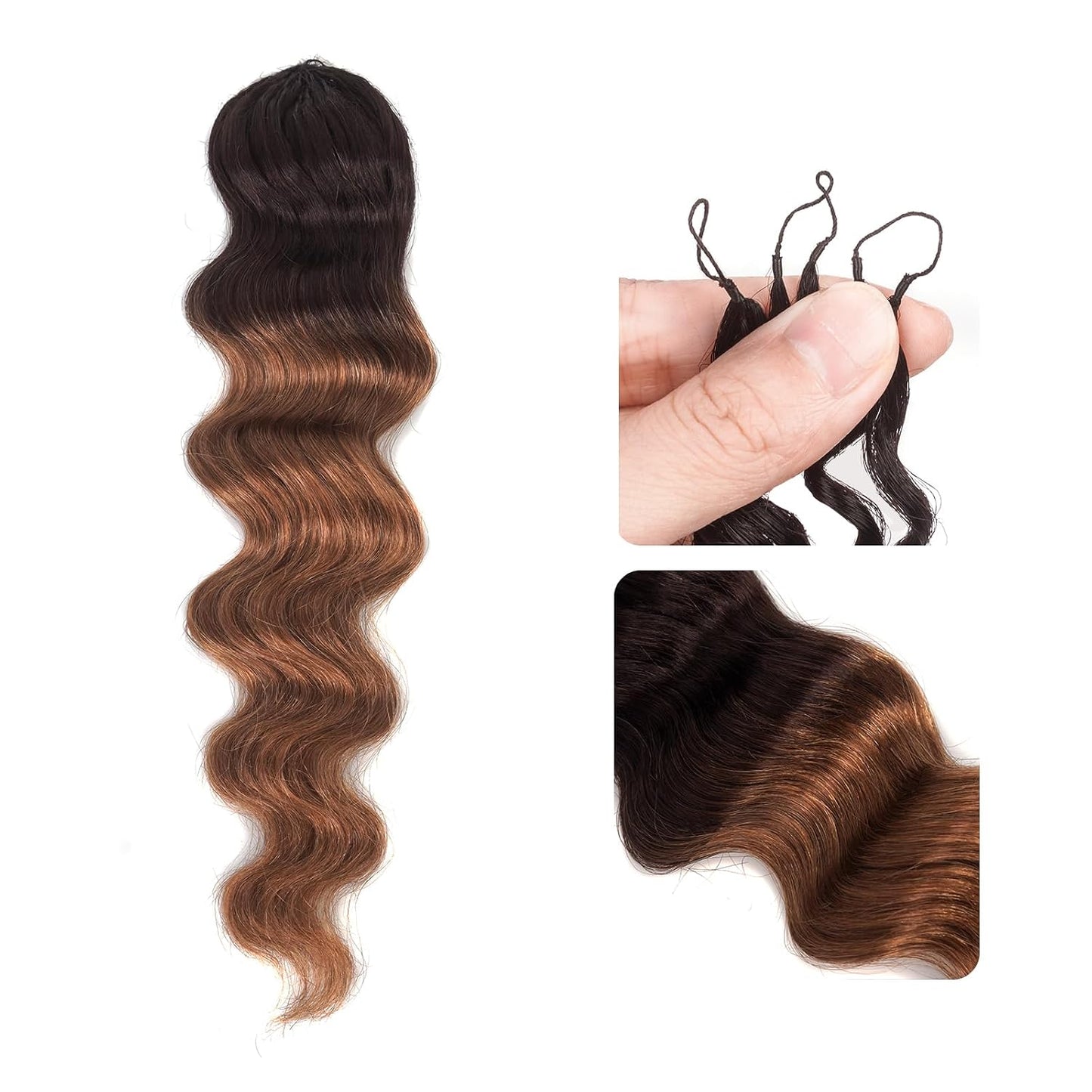 ToyoTress Ocean Wave Crochet Hair - 10 Inch Invisible Knotless Deep Curly Braiding Hair | Natural Color, 250G