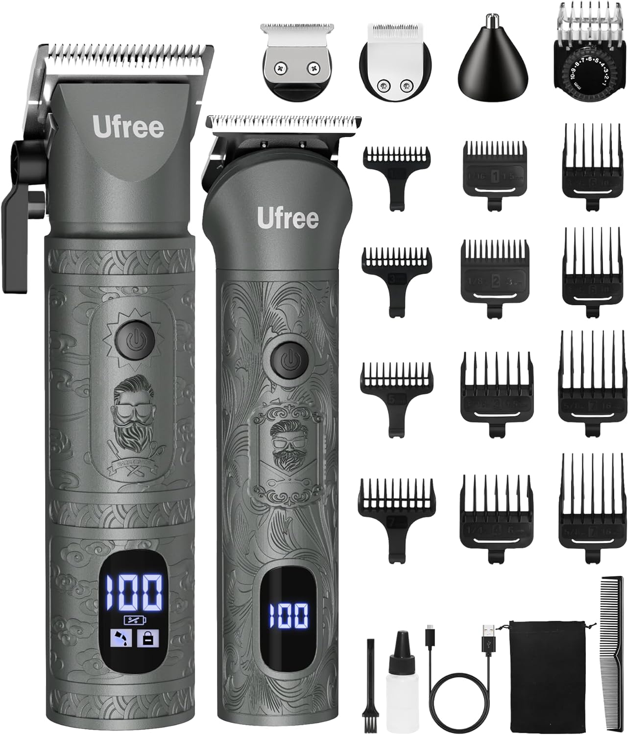 Beard Trimmer for Men - Cordless Electric Hair Clipper & Grooming Kit | Nose, Face, Ear, Body Care