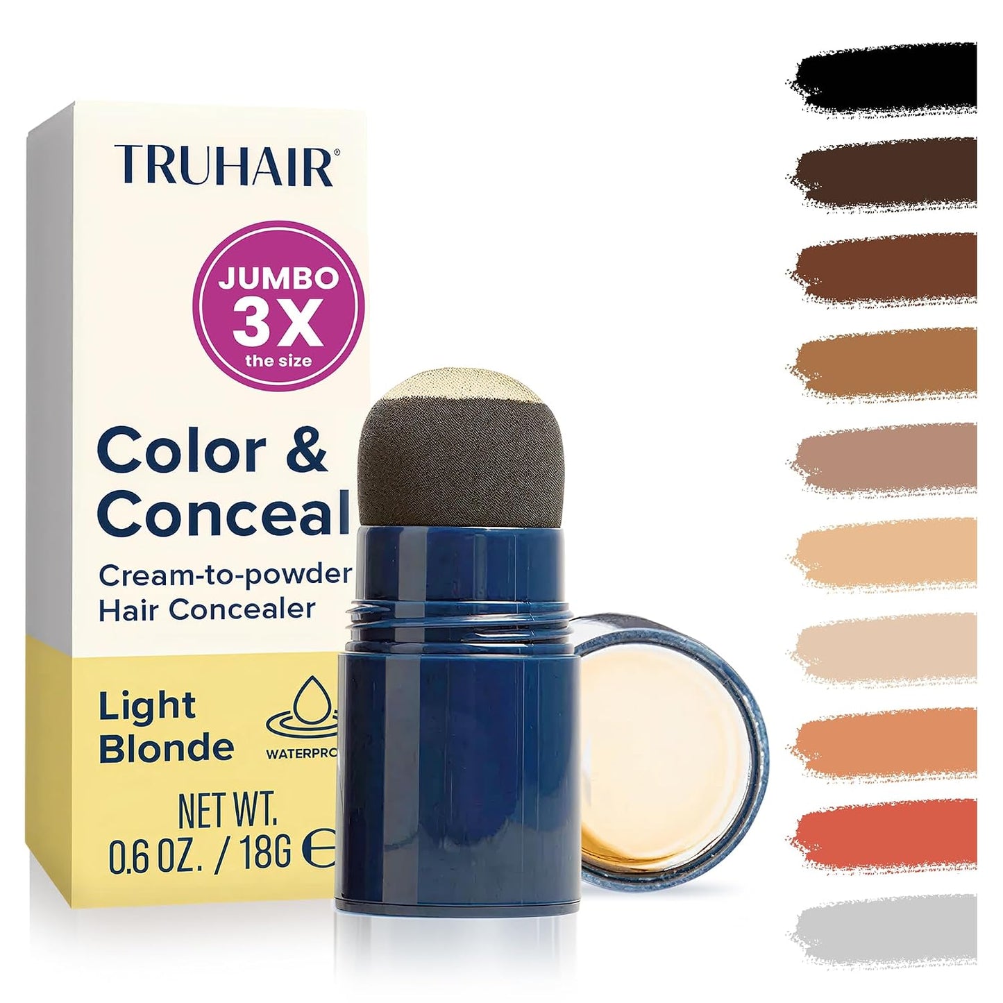 TRUHAIR Color & Conceal Waterproof Root Touch Up - Gray Coverage & Hairline Filling | Auburn Shade
