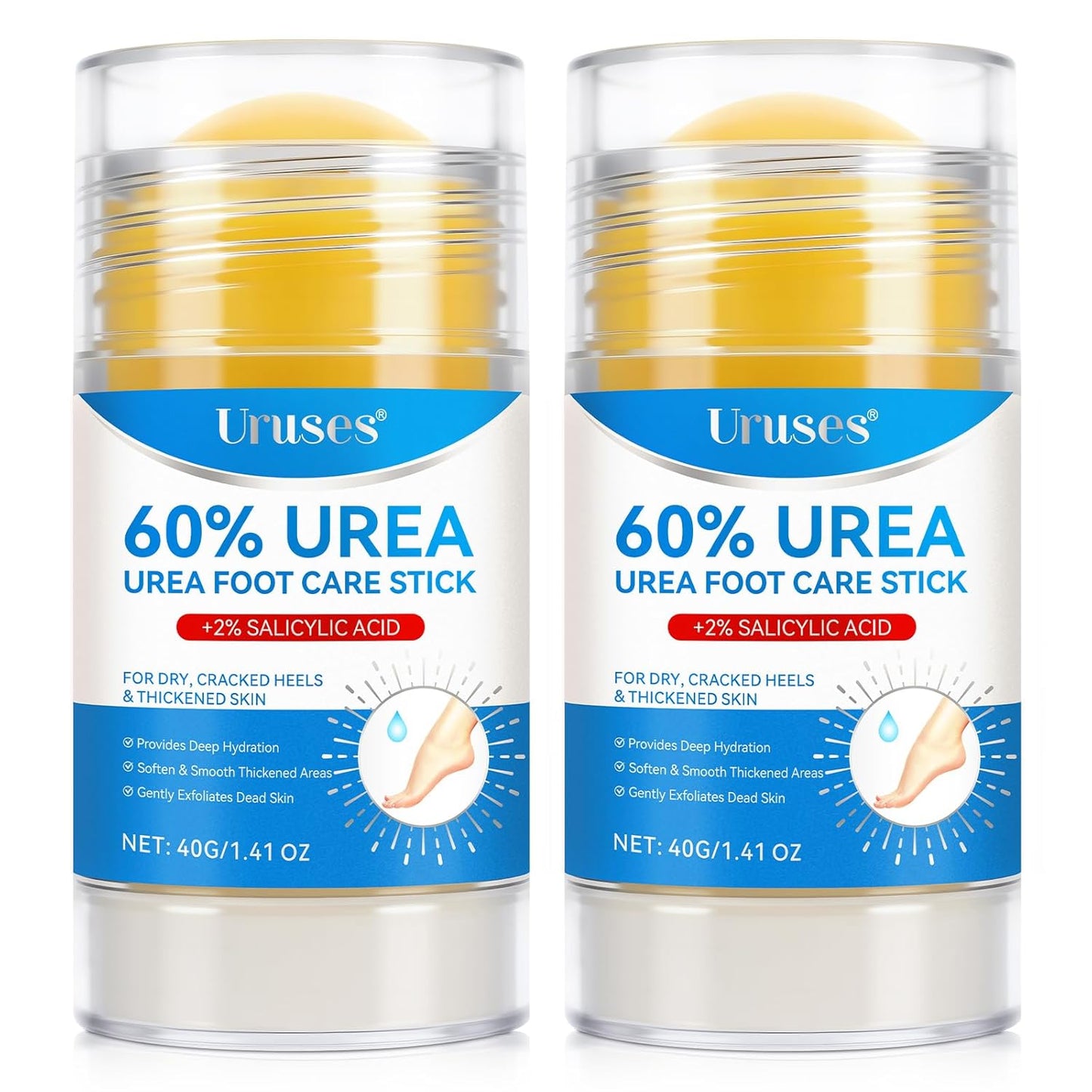 Urea Cream 60% with Salicylic Acid - Foot Care Stick for Callus Removal | Moisturizing Balm for Dry Cracked Heels & Feet