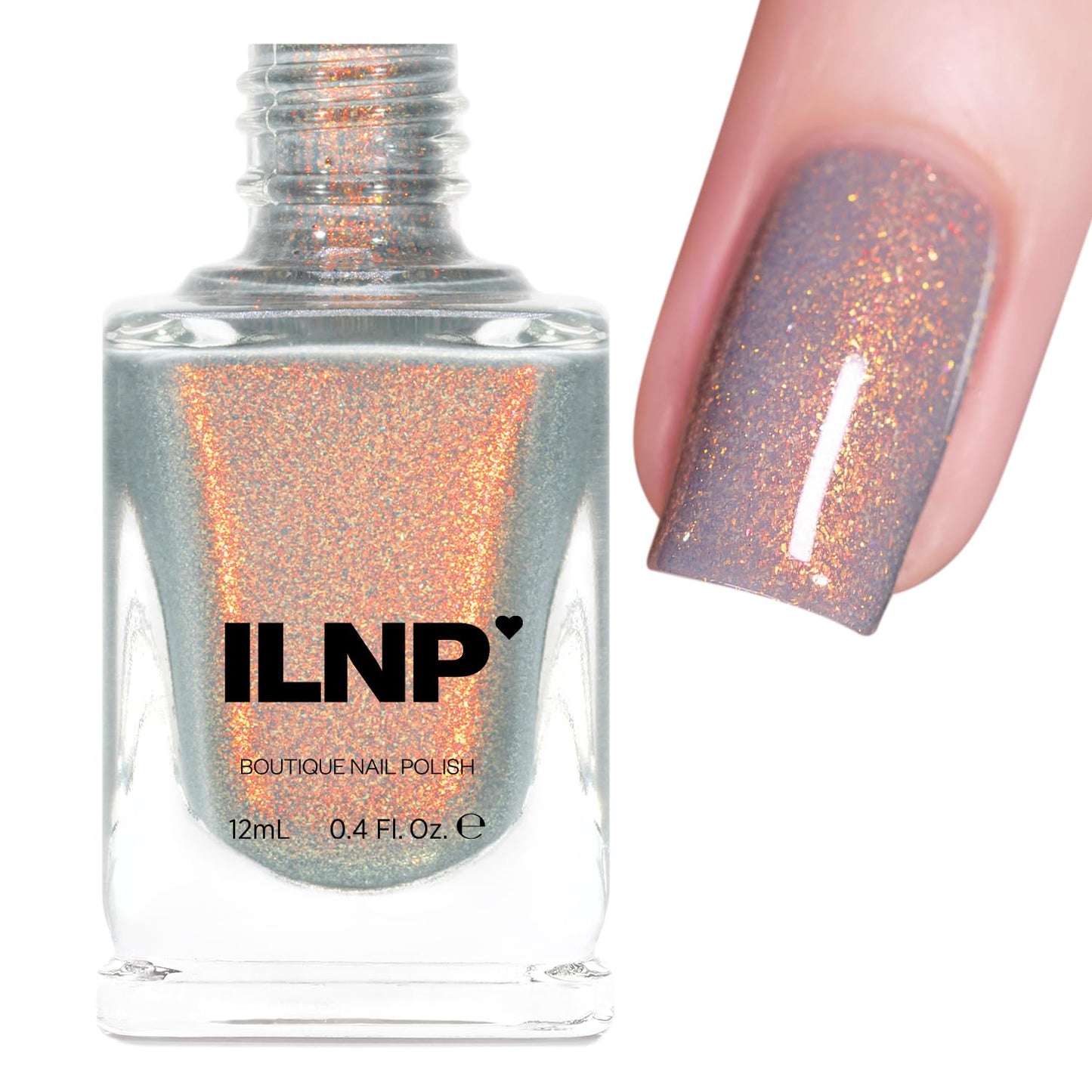 ILNP Flicker | Light Grey Shimmer Nail Polish for Stunning Nails - 15ml