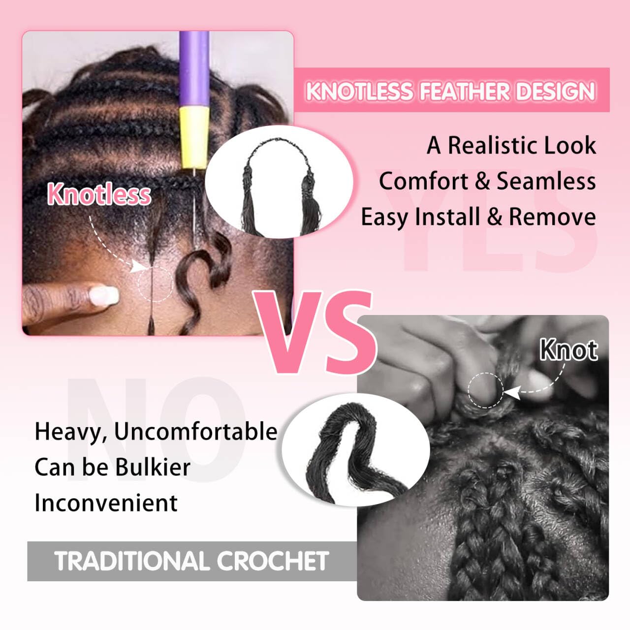 Crochet Hair For Black Women Burmese Curly Crochet Human Hair Extensions 50g Knotless Pre-Separated Feather Crochet Human Hair Spiral Curly Invisible Crochet Hair Natural Black (14inch)