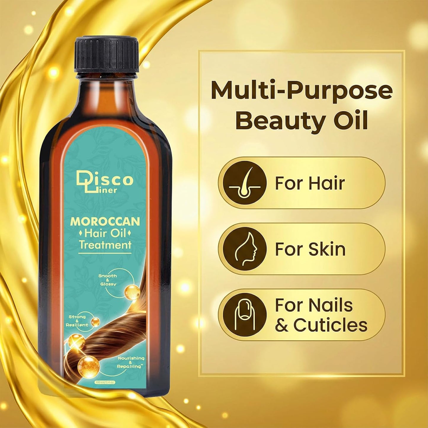 Luxury Moroccan Hair Oil - Hydrating Treatment for Dry, Frizzy Hair & Split Ends | 1000ml