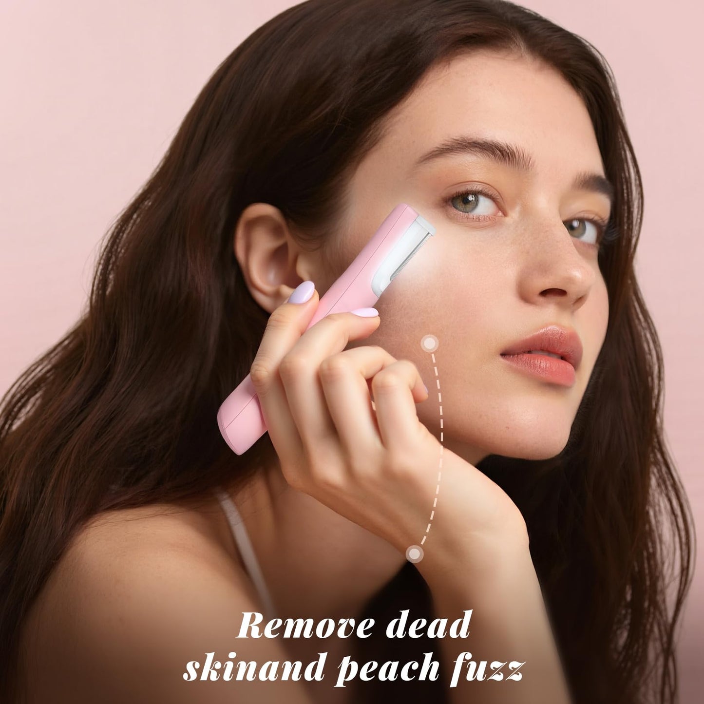 Galtxen Sonic Dermaplaning Tool for Women, Rechargeable Face Dermaplane Razor Sonic Edge Technology for Facial Hair, Exfoliating and Peach Fuzz, 10 Refill Blades Pink