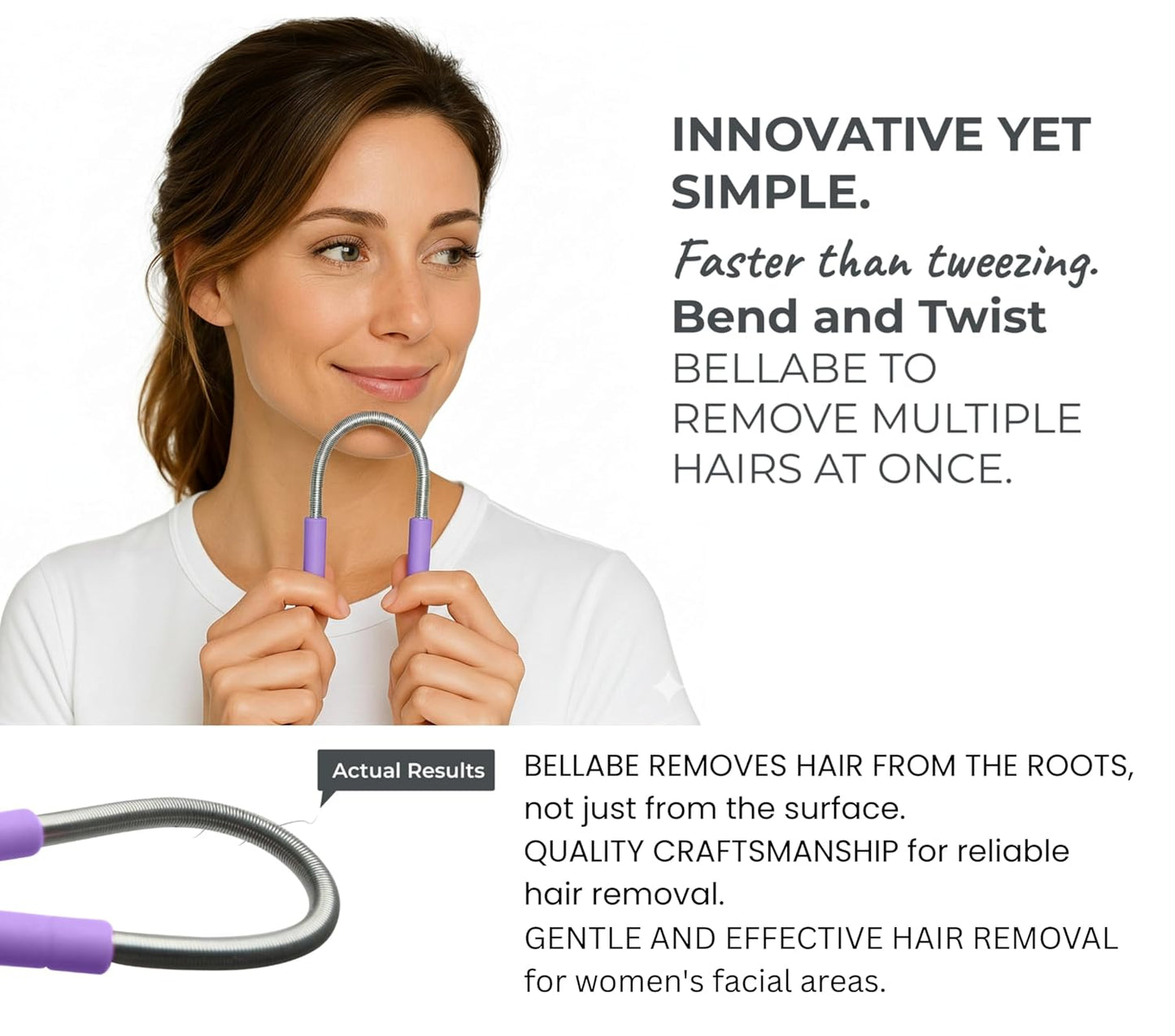 Bellabe Facial Hair Remover | Gentle Spring Tool for Women - Effective Face & Chin Hair Removal