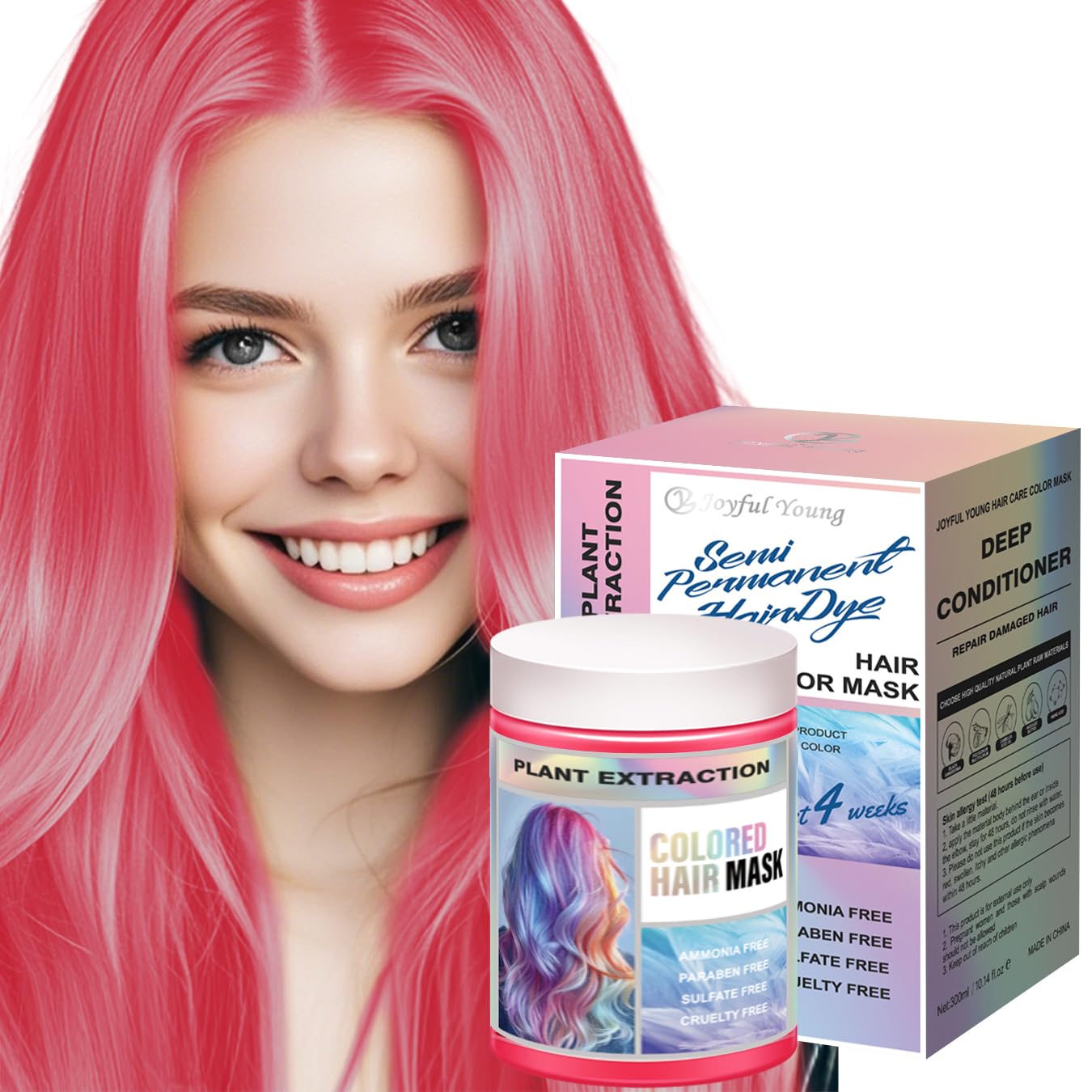 Vegan Semi-Permanent Hair Color Mask - Plant-Based Color Depositing Conditioner for Color-Treated Hair - 10.15oz | Dark Brown