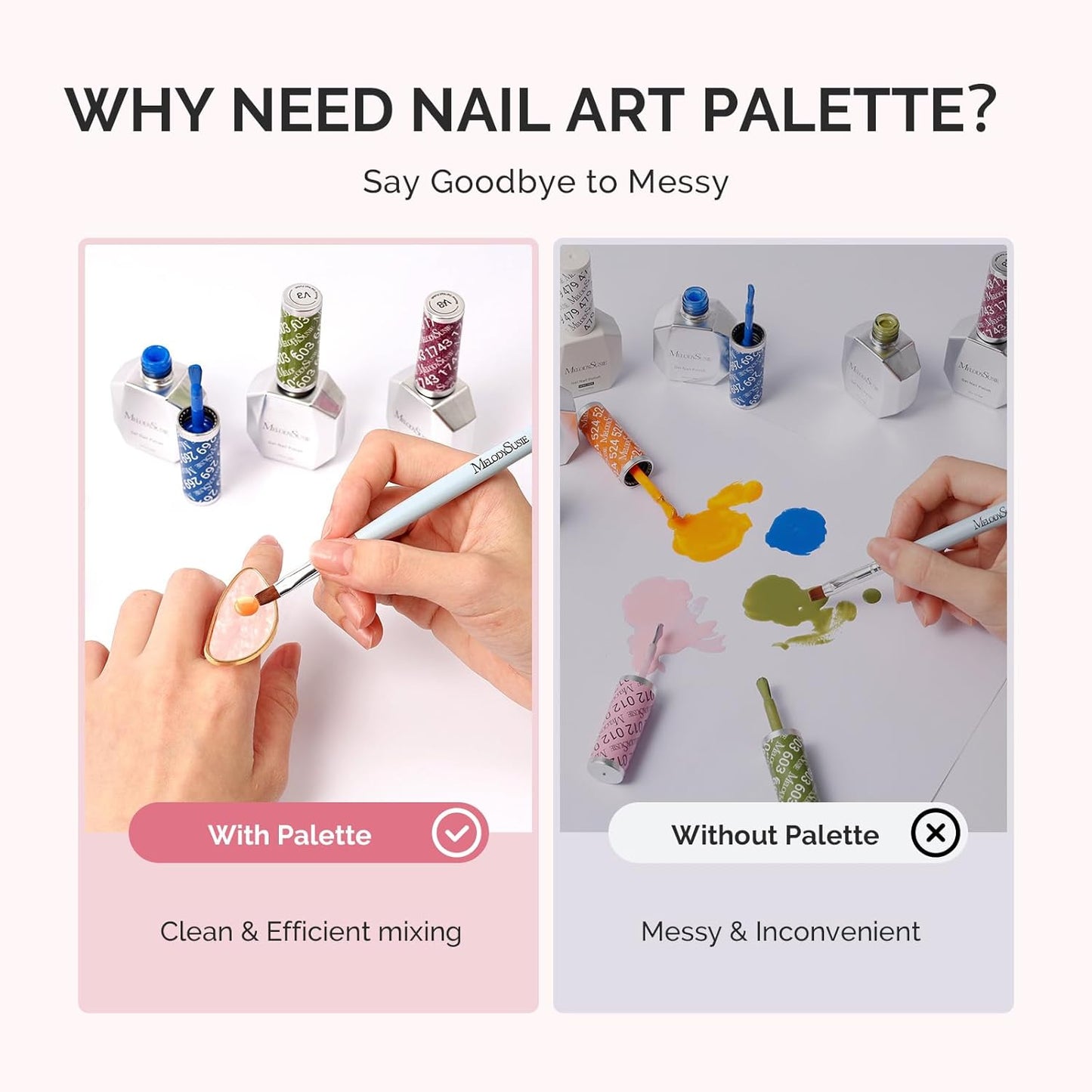 Adjustable Resin Nail Art Palette Finger Rings Set - 4PCS Mini Polish Mixing Holders for Gel & Acrylics | Non-Slip Design, Essential Tool for Professionals & DIY Artists