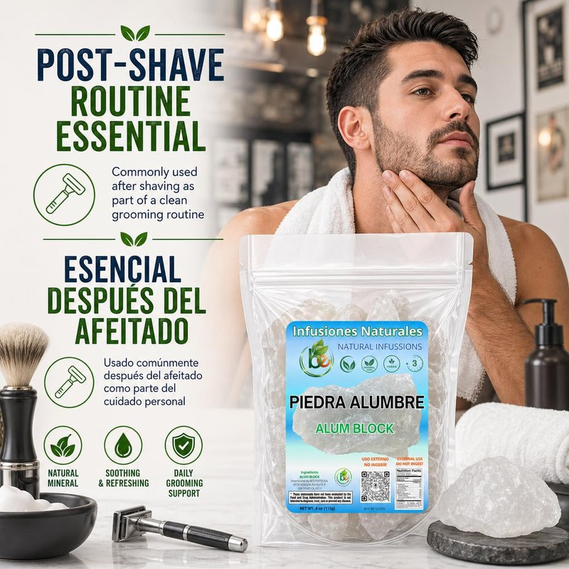 Alum Stone (Piedra de Alumbre) - 4 oz - Multi-Purpose Crystal for Skin Care and Healing - Natural Deodorant & Antiperspirant | Shaving Stone: