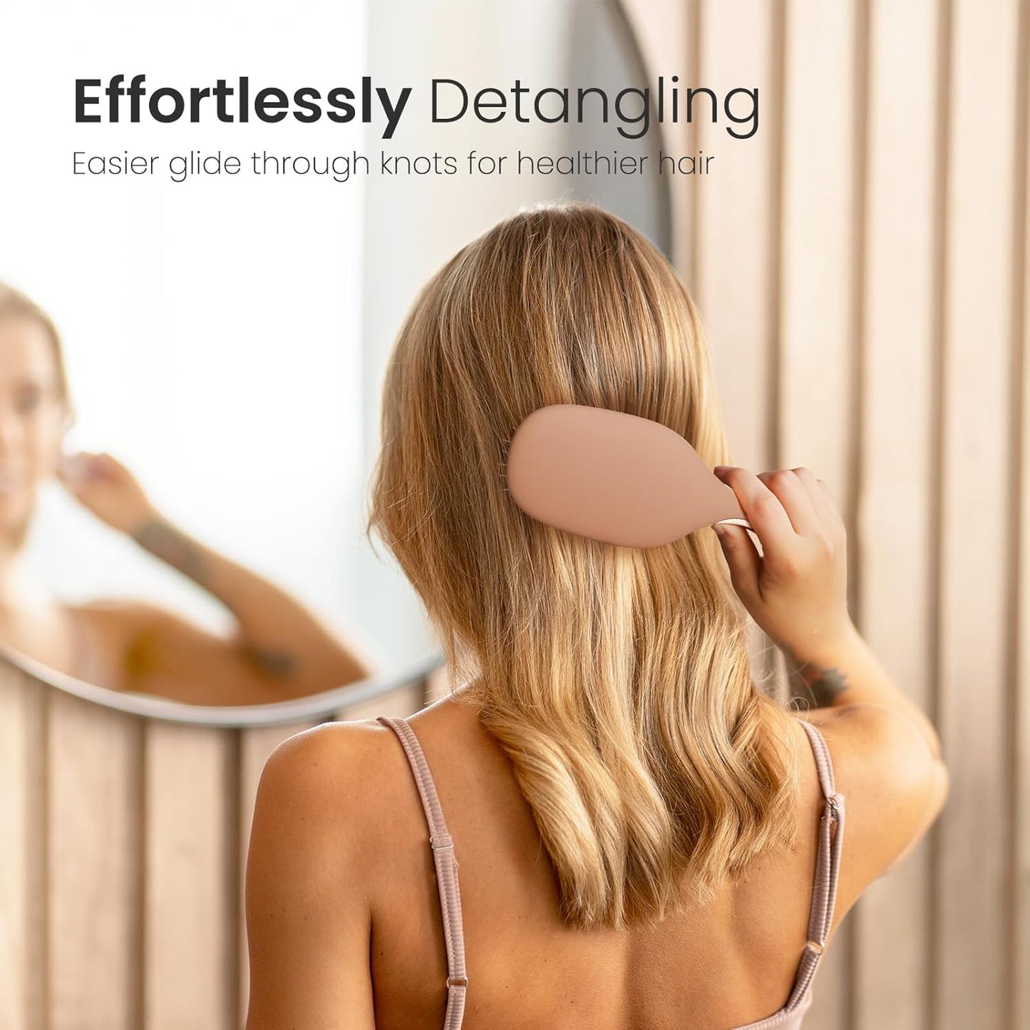 Mocha Mousse Detangler Brush - Pain-Free Hair Detangling with Ultra-Soft FlexGlide Bristles | Ideal for Thin Fine Hair